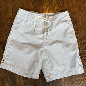 Island Company Swim Trunks Mens Size 30 Small Blue White Striped Board Shorts